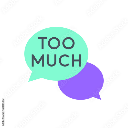 Too Much Talk Badge with Overlapping Speech Bubbles