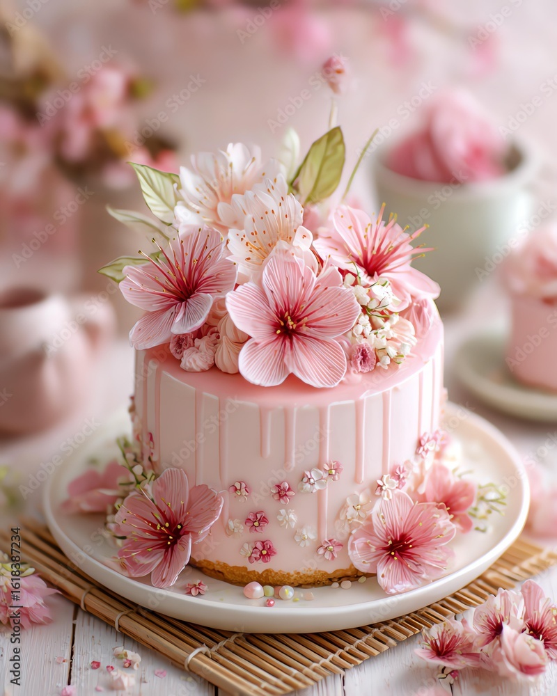 Sakura Cream Cake with Cherry Blossom Decoration and Glaze – Japanese Seasonal Dessert – Pink Floral Cake,
Delicate pink cake adorned with elegant flowers for a charming celebration. Sakura Cream Cake with Cherry Blossom Decoration and Glaze – Japanese Seasonal Dessert – Pink Floral Cake,
Delicate pink cake adorned with elegant flowers for a charming celebration.