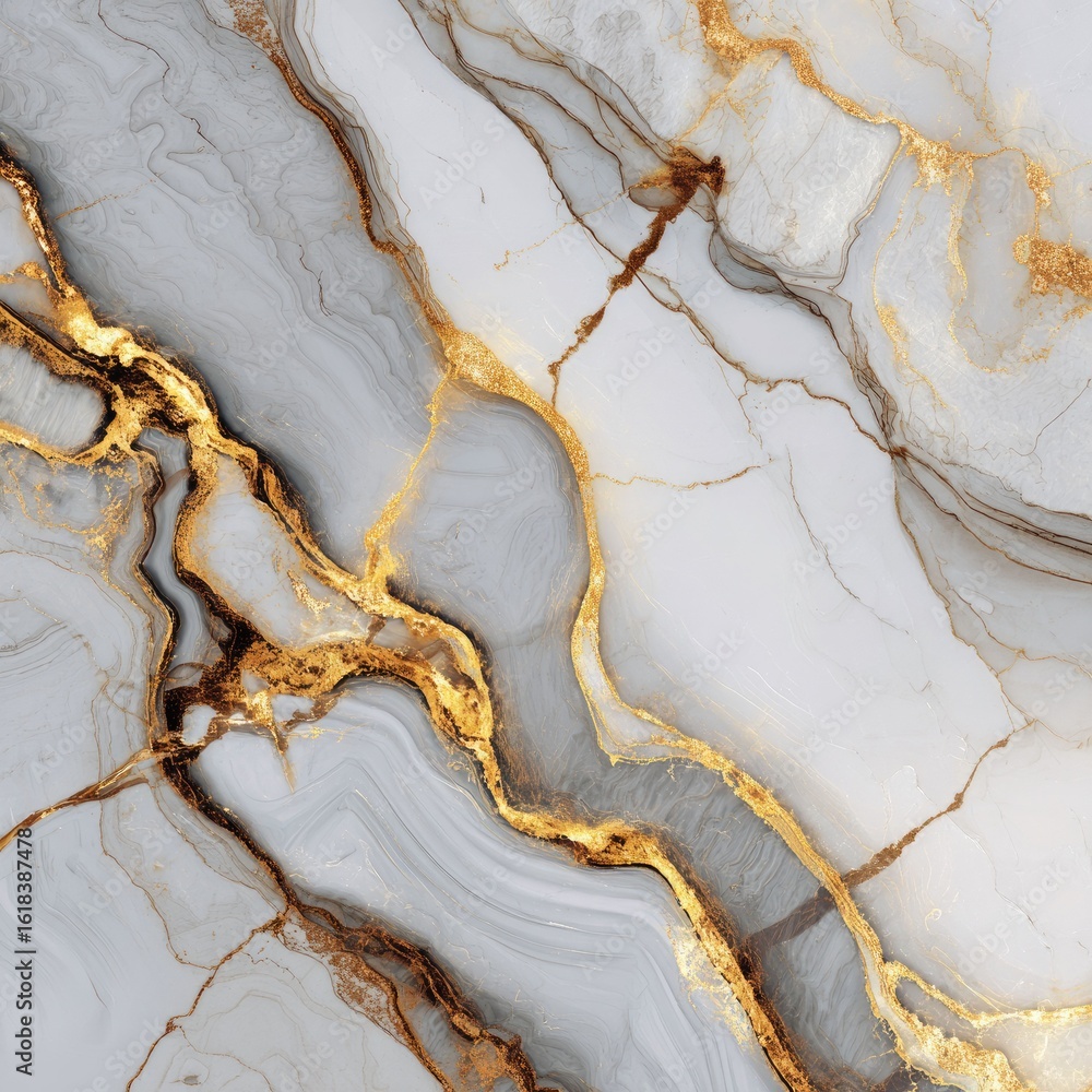 Fototapeta premium Elegant marble texture background in white and gold