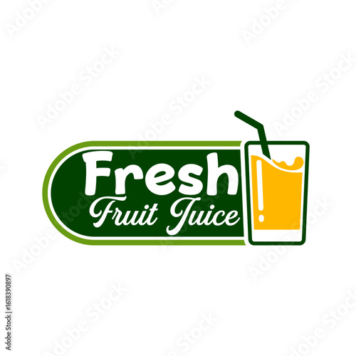 Healthy Fresh Fruit Juice Logo Vector 