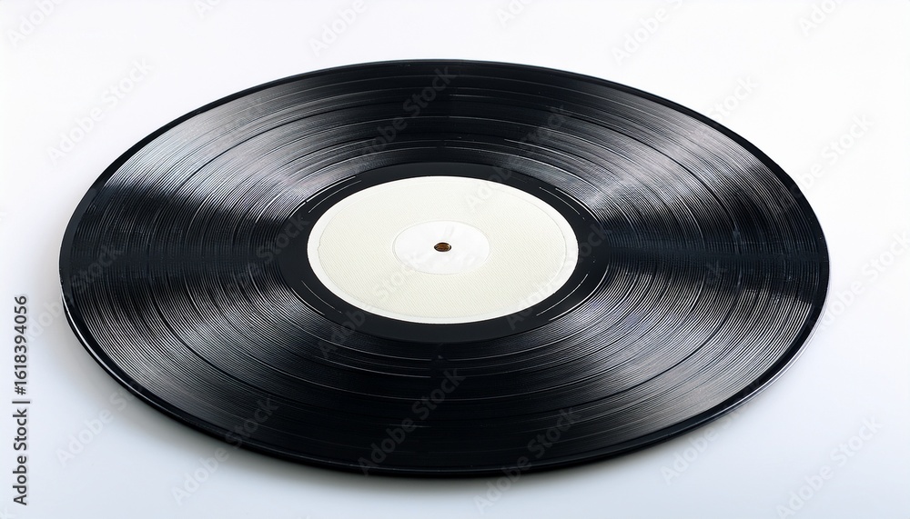 Obraz premium a black vinyl record with white center
