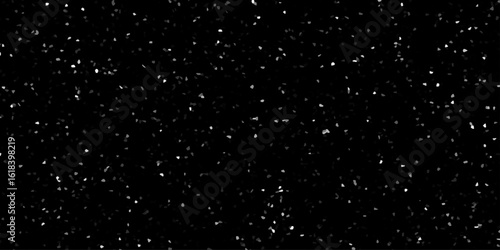 Terrazzo paper texture Black background. Scattered pixelated mosaic with random shapes. Artistic modern abstract texture with small fragmented shapes. Digital noise pattern.	