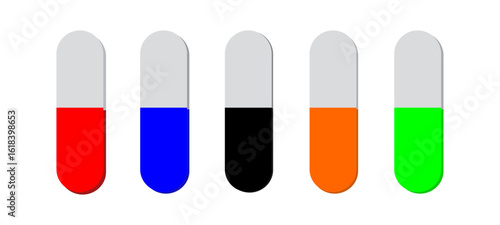 Capsules Icons, Colorful pharmaceutical capsules.