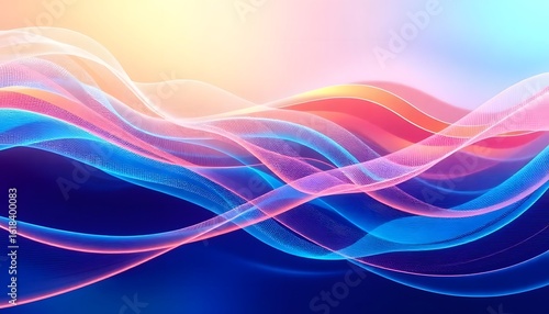 Wallpaper Mural Abstract Colorful Wavy Lines Torontodigital.ca