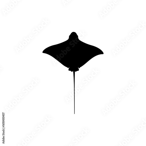 Common Eagle Ray silhouette vector flat illustration design.