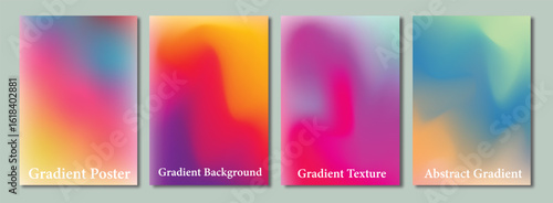 Thermal Gradient Abstract Background Set – Cold to Warm Blurred Color Flow for Modern Digital and Seasonal Designs.
