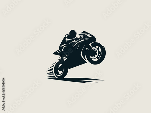 Vintage retro motorcycle racing vector logo for biker clubs or custom garages
