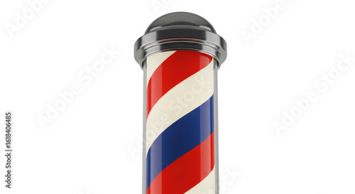 Detailed image of a barber pole.