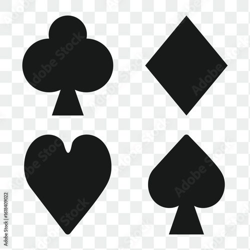 suit deck of playing cards. hearts diamonds clubs spades symbol.