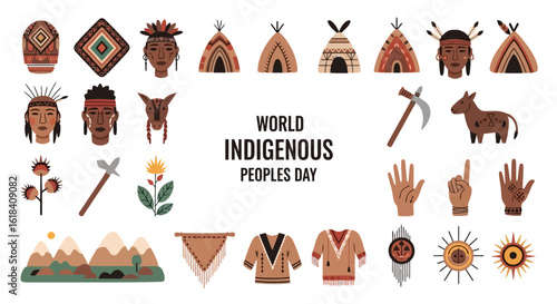Celebrating Indigenous Cultures: Vector Illustration Set