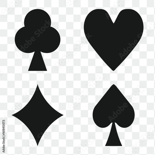 suit deck of playing cards. hearts diamonds clubs spades symbol.