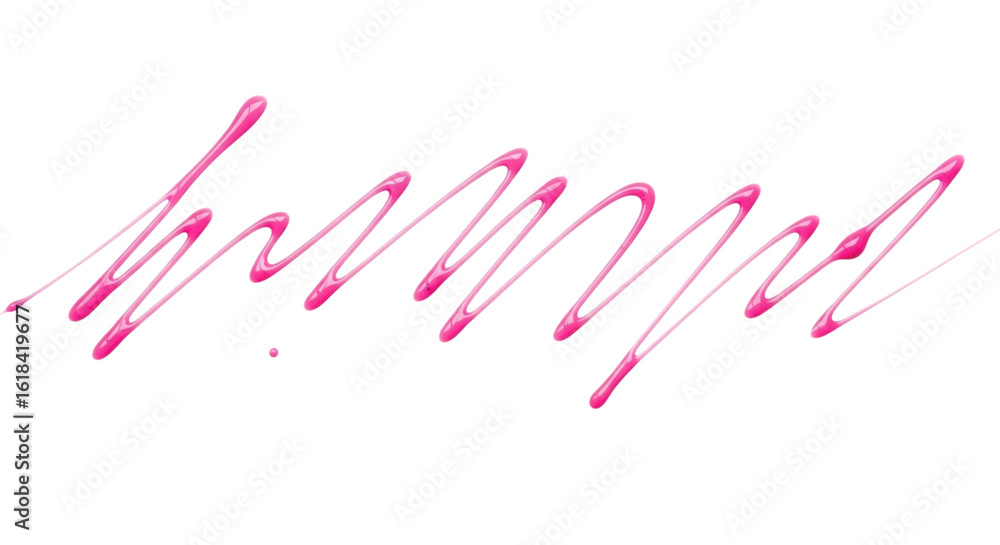 Obraz premium Abstract pink zigzag pattern with shiny reflection on transparent background