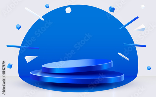 Podium scene background. Product presentation, mock up. Winner stage pedestal or platform. Vector illustration