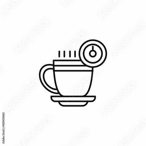 coffee break timer icon sign vector