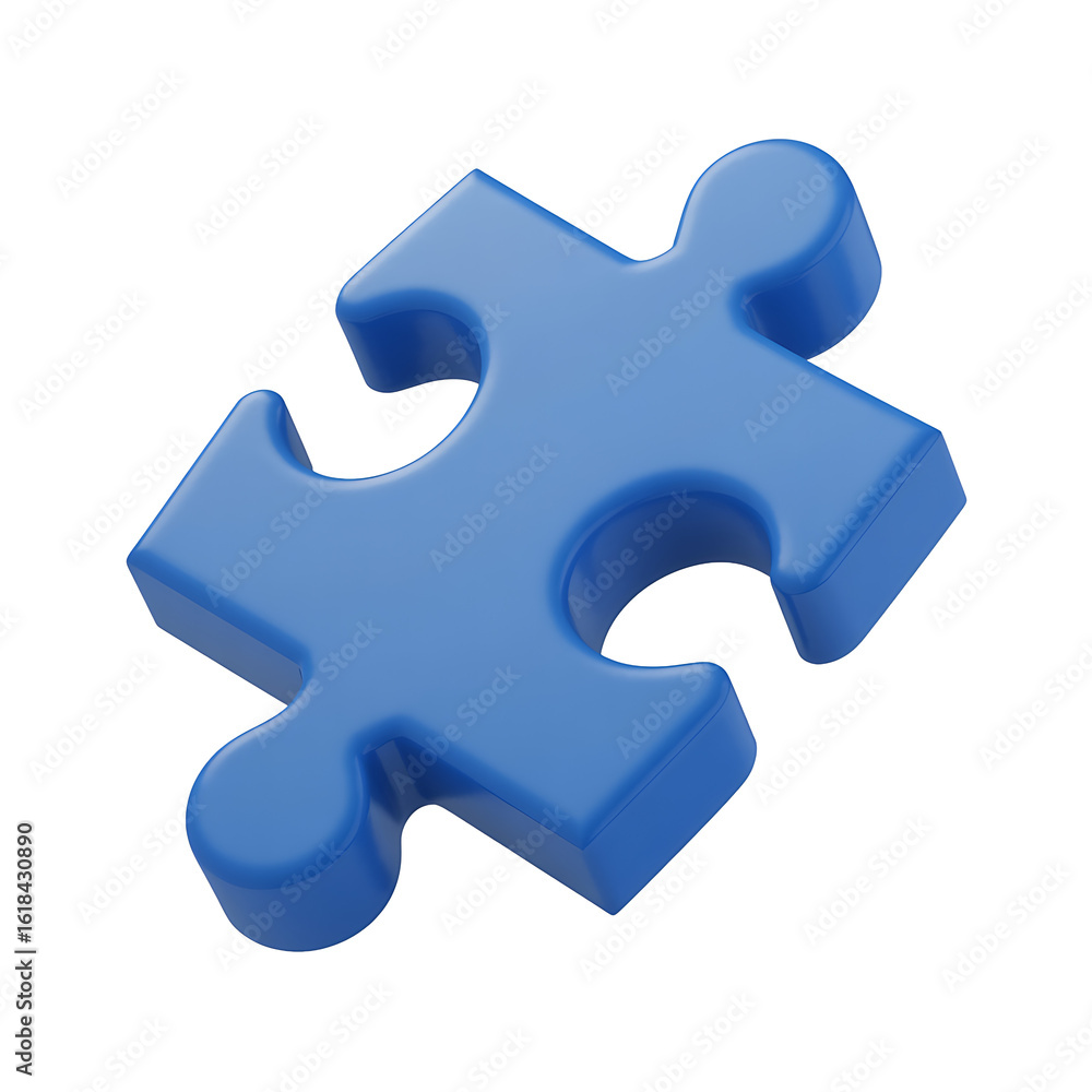 Obraz premium 3D Rendering of Puzzle Piece Symbolizing Solution, Integration, and Problem Solving on Transparent Background