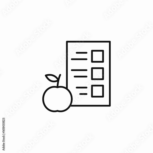 diet plan apple icon sign vector