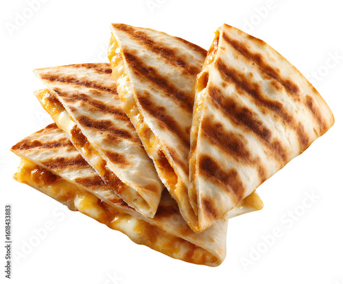 Merge grilled quesadillas isolated on a white background