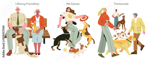 People Enjoying Outdoor Activities with Their Dogs