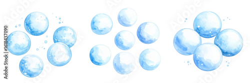 Wallpaper Mural Watercolor snowballs set on transparent background for winter design Torontodigital.ca