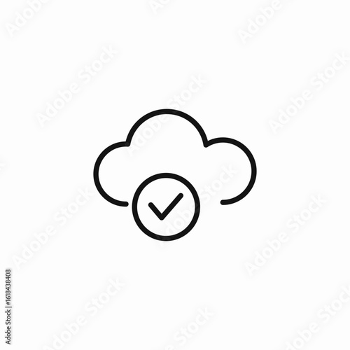 cloud checked approved icon sign vector