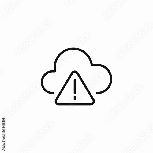 cloud error warning icon sign vector