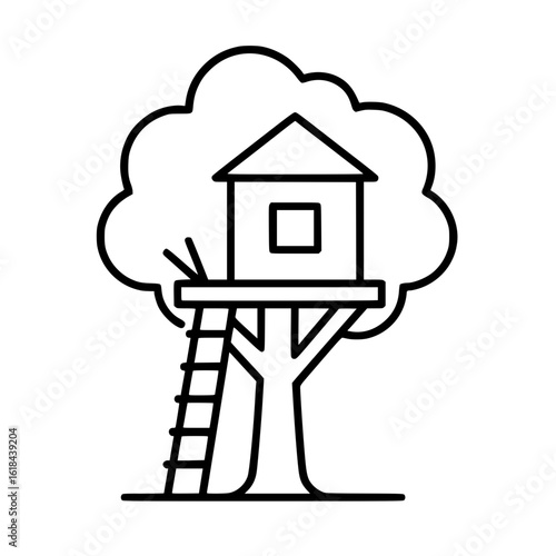 Treehouse Icon Vector Illustration