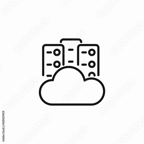 cloud server hosting icon sign vector