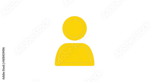 Yellow silhouette of a person icon isolated on transparent background
