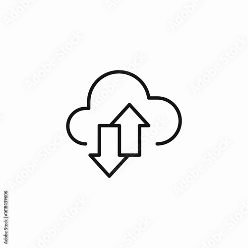 cloud transfer arrows icon sign vector