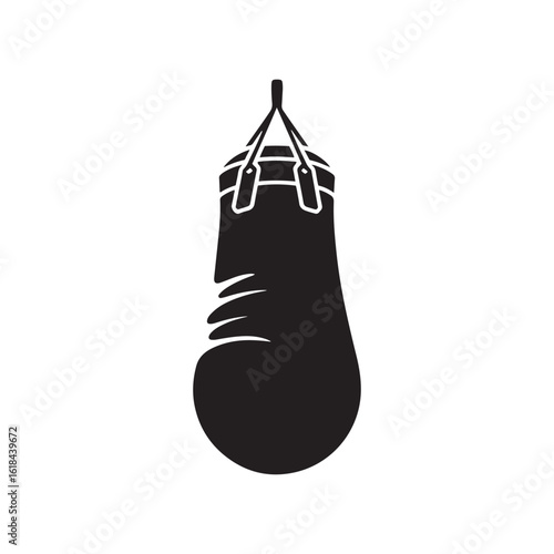 Boxing Equipment Silhouette Icon for Fitness and Combat Sports