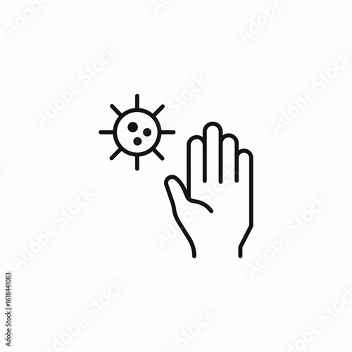 hand blocking virus icon sign vector