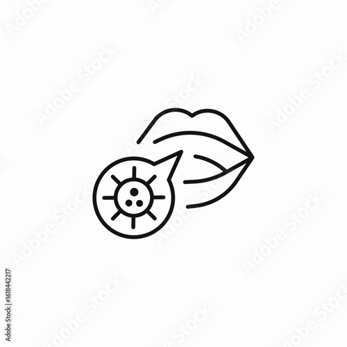 oral virus transmission icon sign vector