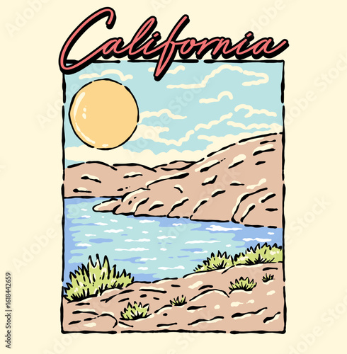 Life is good at the beach. california beach design. Paradise life abstract artwork. Palm tree art . Summer good vibes vector graphic design for apparel, stickers, posters, background and others