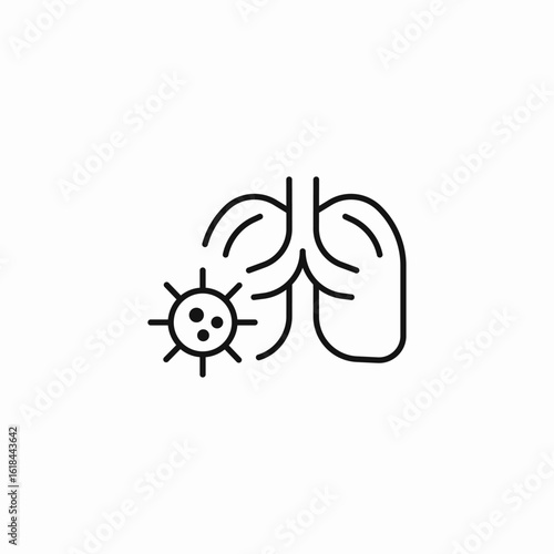 virus affecting lungs icon sign vector