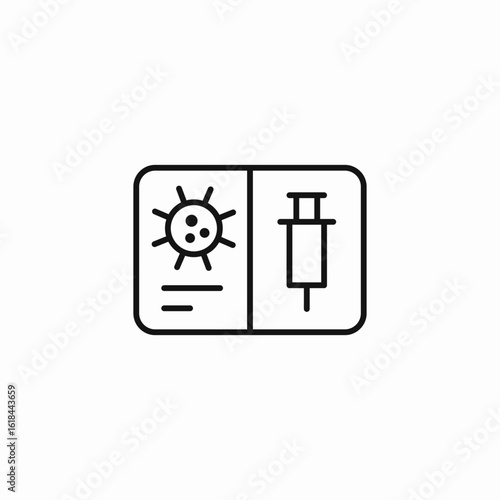 vaccine passport card icon sign vector