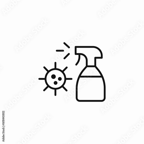 virus disinfectant spray icon sign vector