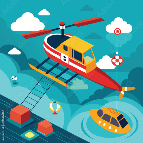 Helicopter Rescue Operation Air Support and Lifesaving