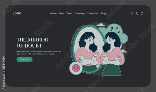 Psychology Of Self Acceptance. Flat Vector Illustration
