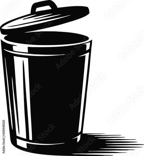 black trash can clipart silhouette 