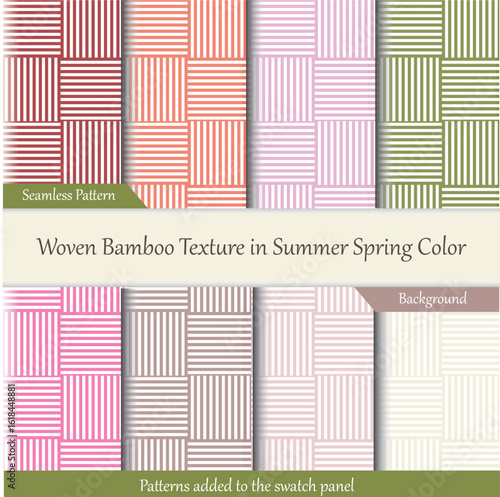 Woven Bamboo Texture in Summer Spring Color. bamboo pattern background.