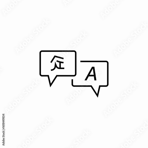 language translation chat icon sign vector