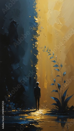 silhouette of a man in the water