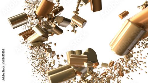 Falling red and pink hearts isolated on transparent background. Valentine’s day design.