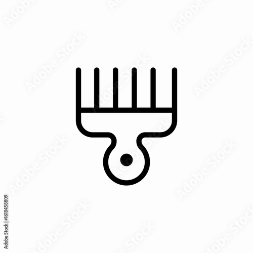 afro comb hair icon sign vector