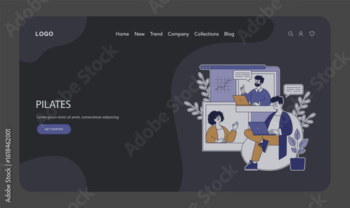 Hybrid Work. Flat Vector Illustration