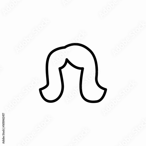women's hair wig icon sign vector
