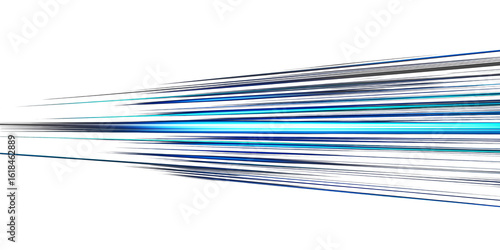 Foto blue speed light streak wave on black background,neon motion blur fast ray effec
