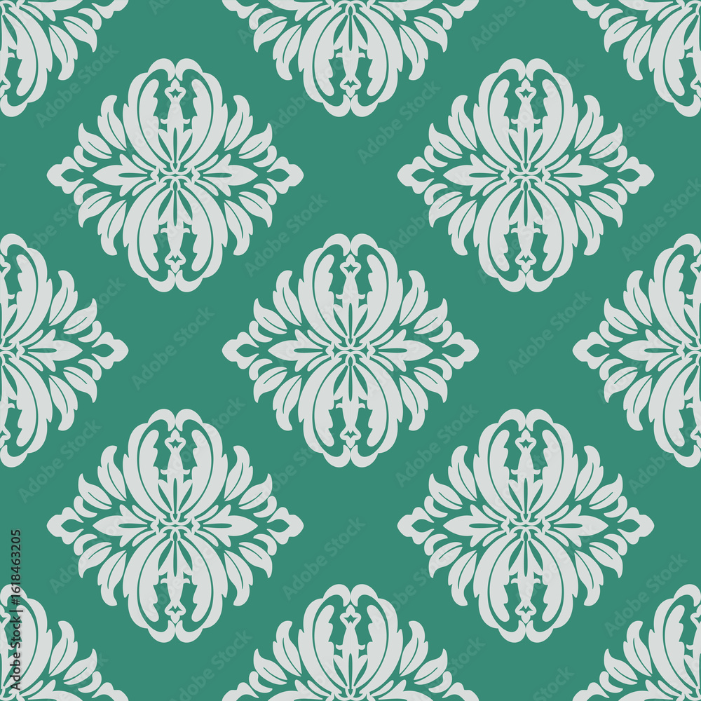 Fototapeta premium Decorative pattern on teal background