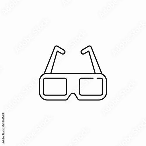 3d movie glasses icon sign vector
