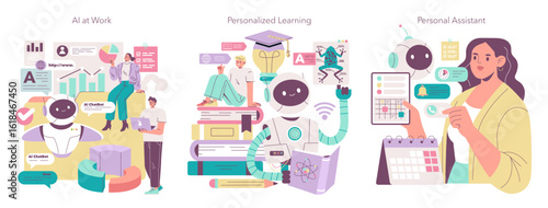 AI-Powered Tasks and Personalized Learning Illustration